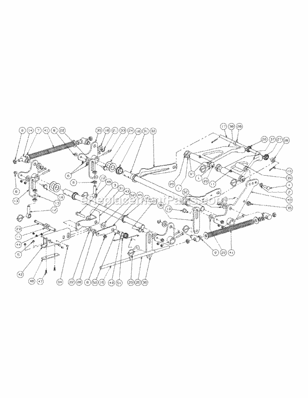 Lift Assembly Diagram and Parts List for M72-KW 53AI8CTZ750 Cub Cadet Sprayer